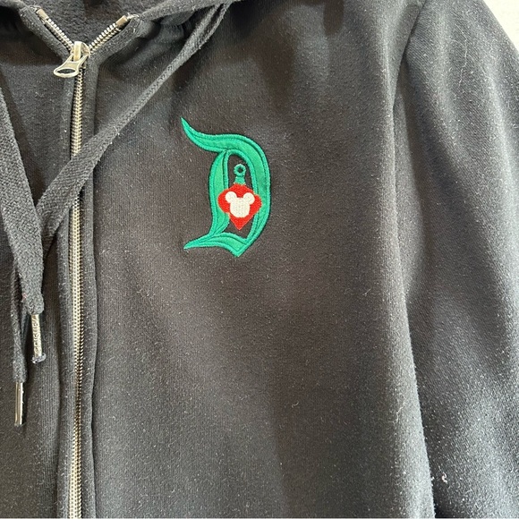 Disney Parks Jolly Christmas Mickey Mouse Hoodie Zip Up Jacket Size Large - Picture 3 of 5